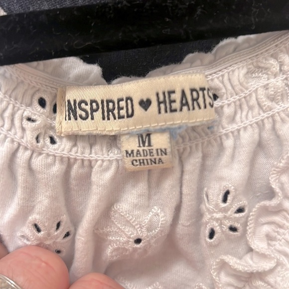 White Crop Top - Medium- by Inspired Hearts - Picture 2 of 3